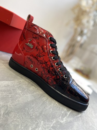 Christian Louboutin Mens Shoes Luxury Brand Red Bottom Design Louis Junior Spikes Flat with Original Box CL sneakers