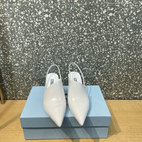 Prada Womens Shoes Slingback Pumps Luxury Brand Casual Shoes for Women with Original Box