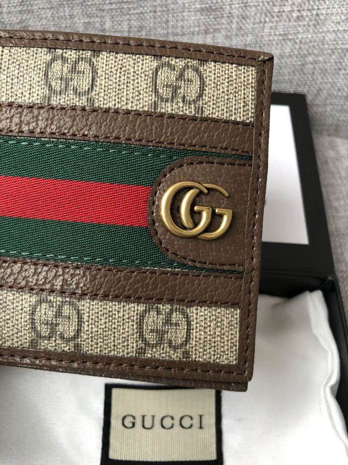 Gucci Mens Womens Wallet Animalier Leather Wallet Card Holders for Men Luxury Brand with Box GG Supreme Ophidia Wallet with Original Box 597606 96IWT 8745