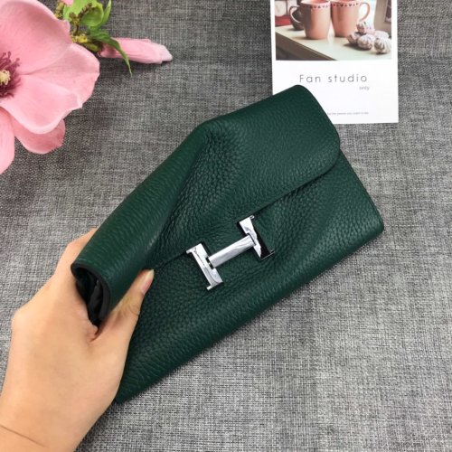 Hermes Womens Mens Wallets Purse Card Holder Leather Long Design Coin Bag with Original Box