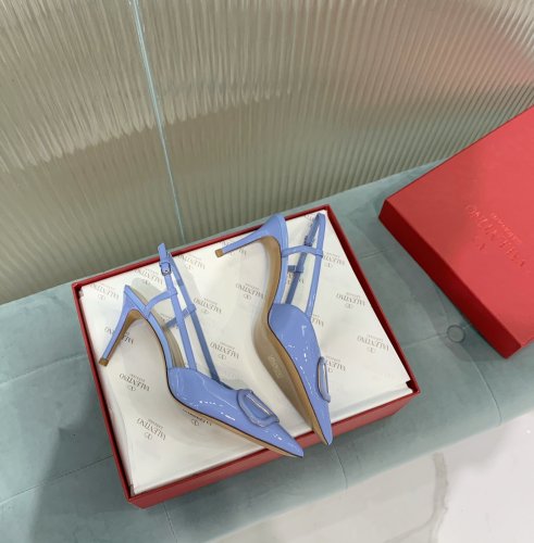 Valentino Women Shoes Mule Flip Flop Sandals VLOGO SIGNATURE CALFSKIN SLINGBACK PUMP 80 MM / 3.15 IN. with Original Box