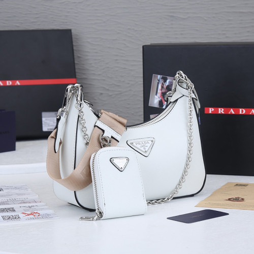 Prada Men Womens Shoulder Bags with Original Box 1BH204_R064_F0009_V_V1L Luxury Brand Prada Re-Edition 2005 Saffiano leather bag