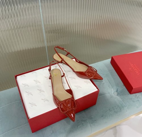 Valentino Women Shoes Mule Flip Flop Sandals VLOGO SIGNATURE CALFSKIN SLINGBACK PUMP 35MM with Original Box