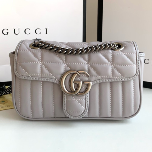 Gucci Womens Bags Shoulder Messenger Bag Luxury Brand Gucci GG Marmont matelassé mini bag with Original Box 446744 UM8AN 1711