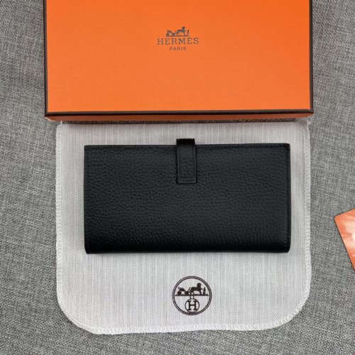Hermes Womens Mens Wallets Purse Long Clutch Leather Design Coin Bag with Original Box