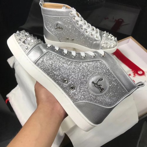 Christian Louboutin Mens Shoes Luxury Brand Red Bottom Design Louis Junior Spikes Flat with Original Box CL sneakers