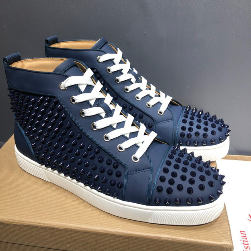 Christian Louboutin Mens Shoes Luxury Brand Red Bottom Design Louis Junior Spikes Flat with Original Box CL sneakers