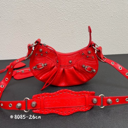 Balenciaga Le Cagole Womens Bags Luxury Brand Balenciaga WOMEN'S LE CAGOLE XS SHOULDER BAG IN RED