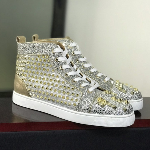 Christian Louboutin Mens Shoes Luxury Brand Red Bottom Design Louis Junior Spikes Flat with Original Box CL sneakers