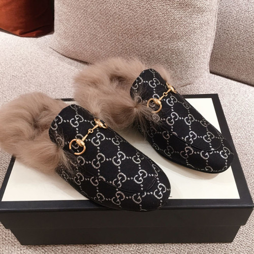 Gucci Womens Shoes Casual Loafers Design Luxury Brand Leather Princetown with Original Box