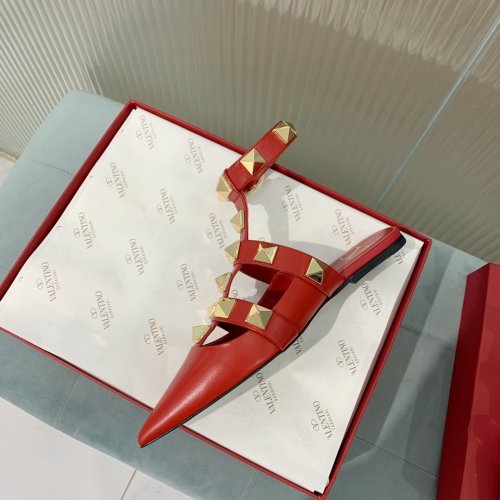 Valentino Women Shoes Mule Flip Flop Sandals ROMAN STUD CALFSKIN BALLET VW0S0BY5ZWM0RO with Original Box ROSSO VALENTINO