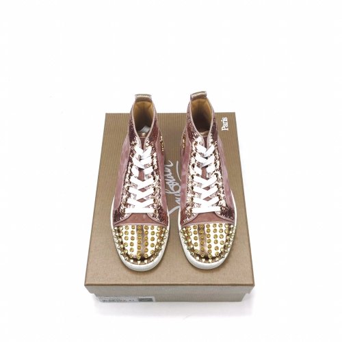 Christian Louboutin Mens Shoes Luxury Brand Red Bottom Design Louis Junior Spikes Flat with Original Box CL sneakers