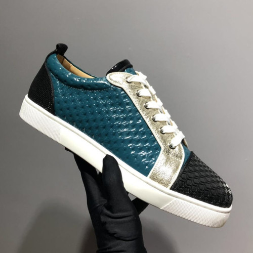 Christian Louboutin Mens Shoes Luxury Brand Red Bottom Design Louis Junior Spikes Flat with Original Box CL sneakers