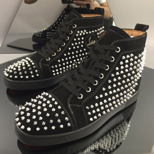 Christian Louboutin Mens Shoes Luxury Brand Red Bottom Design Louis Junior Spikes Flat with Original Box CL sneakers