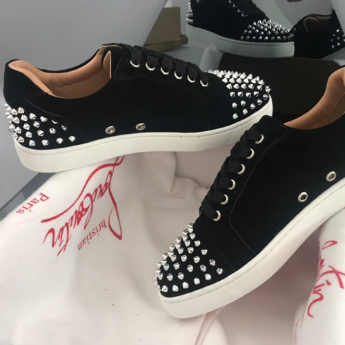 Christian Louboutin Mens Shoes Luxury Brand Red Bottom Design Louis Junior Spikes Flat with Original Box CL sneakers