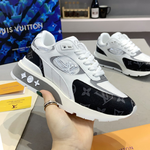 Louis Vuitton Men Shoes Sports RUN AWAY SNEAKER Running Design Luxury Brand with Original Box Mesh and suede calf leather 1A9J0M