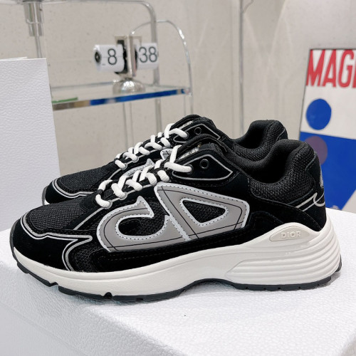 Dior Mens Shoes Sneakers Luxury Brand B30 SNEAKER Black Mesh and Technical Fabric Unisex Design 3SN279ZMB_H969