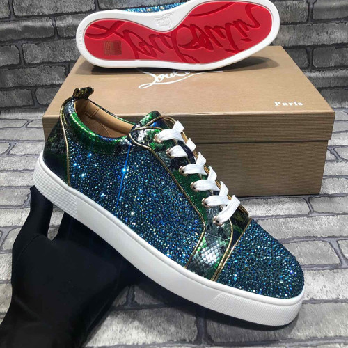 Christian Louboutin Mens Shoes Luxury Brand Red Bottom Design Louis Junior Spikes Flat with Original Box CL sneakers
