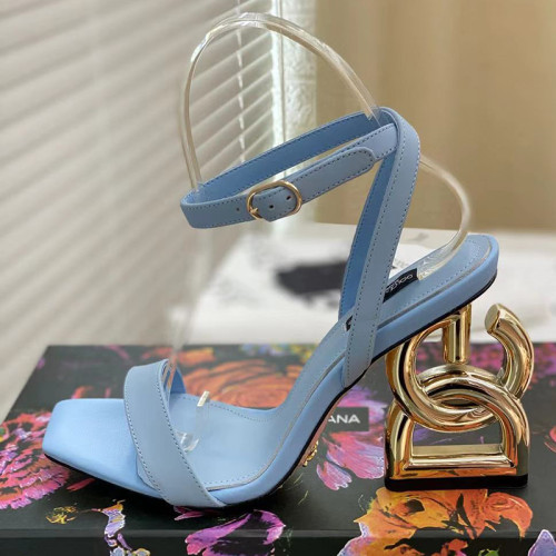 Dolce&Gabbana Womens Shoes Sandals Slippers Luxury Brand Fashion Patent leather sandals with DG Pop heel with Original Box