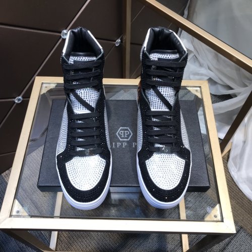 Philipp Plein Men Shoes High Top Sneaker Fashion Design Luxury Brand