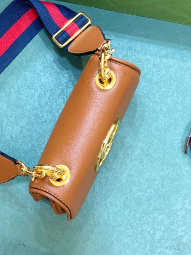 Gucci Womens Bags Shoulder Messenger Bag Luxury Brand Gucci Blondie mini bag in light brown leather with Original Box 698643 UXXAG 8365