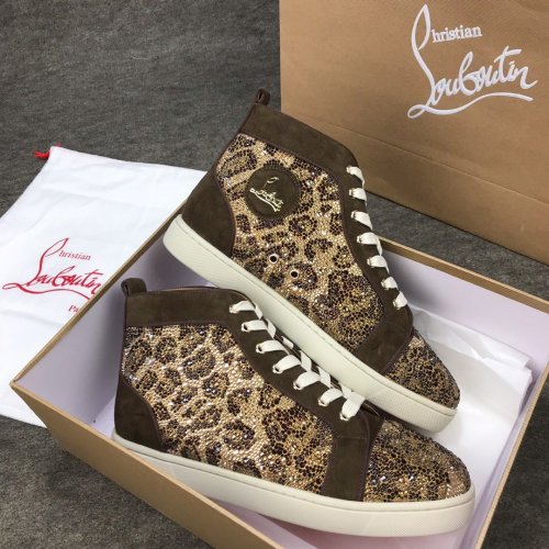 Christian Louboutin Mens Shoes Luxury Brand Red Bottom Design Louis Junior Spikes Flat with Original Box CL sneakers