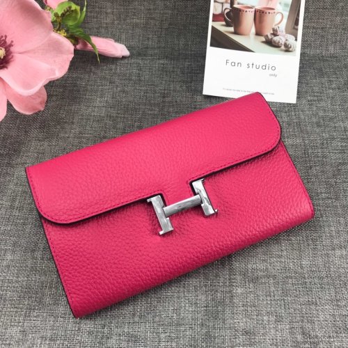 Hermes Womens Mens Wallets Purse Card Holder Leather Long Design Coin Bag with Original Box