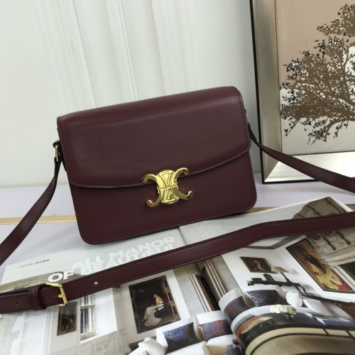 Celine Womens Bag MEDIUM TRIOMPHE BAG IN SHINY CALFSKIN