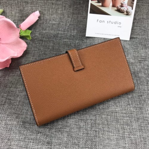 Hermes Womens Mens Wallets Purse Bearn Clutch Leather Design Coin Bag with Original Box