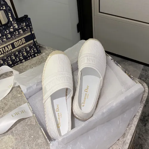 Dior Women Shoes Luxury Brand Design Dior Granville Espadrille White Dior Oblique Embroidered Cotton Women Shoes