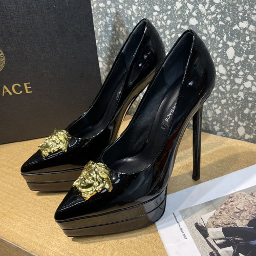 Versace Brand Womens Sandals Shoes Pumps Leather Big Size LA MEDUSA LEATHER PUMPS Design Luxury Brand Sandals for Women