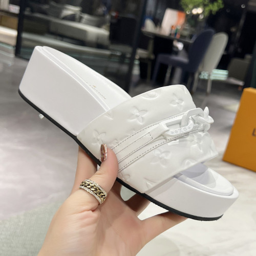 Louis Vuitton Womens Shoes Sandals Slippers Luxury Brand Louis Vuitton JUMBO FLATFORM MULE with Original Box 1A9QYY