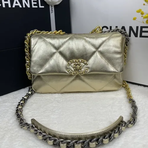 Chanel Womens Bags Shoulder Messenger Bags Chanel 19 Flap Bag Luxury Brand with Original Box