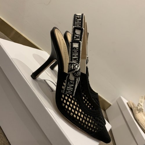 Dior Womens Shoes J'ADIOR SLINGBACK PUMP Black Mesh Embroidery 9.5cm KCP883EMR_S900