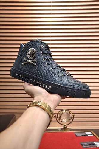 Philipp Plein Men Shoes Sneakers High Top Sneaker Fashion Design Luxury Brand Ankle Boots with Original Box