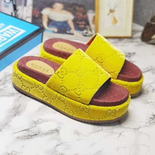 Gucci Mens Shoes Sandals Slides Slippers Luxury Brand Thick Sole Design with Original Box