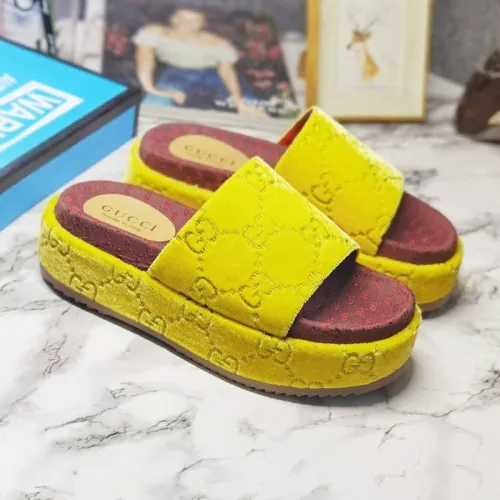 Gucci Mens Shoes Sandals Slides Slippers Luxury Brand Thick Sole Design with Original Box