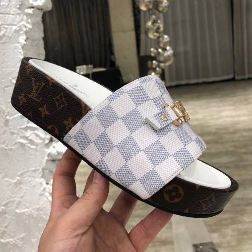 Louis Vuitton Womens Shoes Sandals Slippers Luxury Brand Louis Vuitton JUMBO FLATFORM MULE with Original Box 1A9QYY