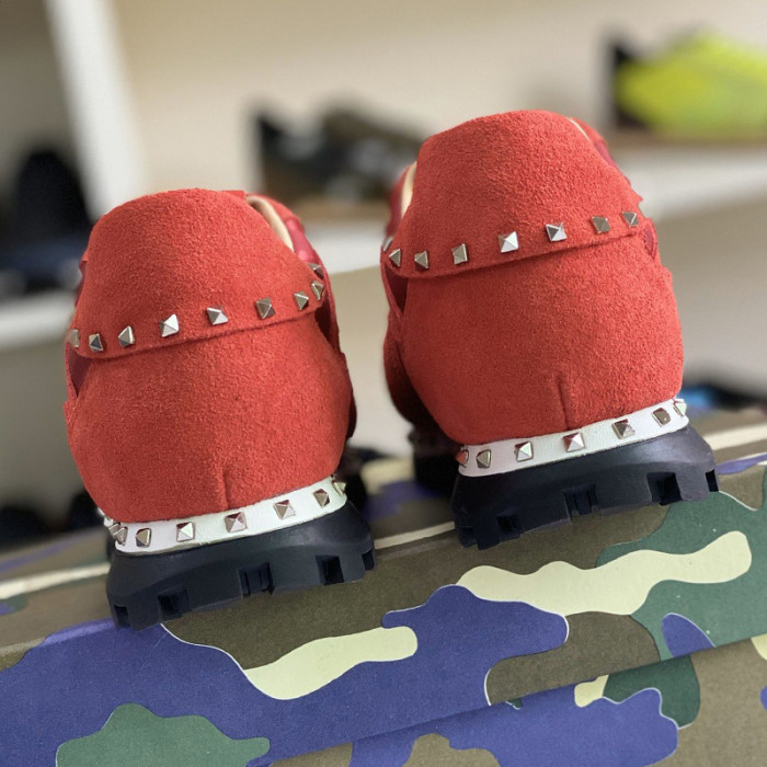 Valentino Men Shoes Fashion Design Luxury Brand ROCKRUNNER CAMOUFLAGE LAMINATED STUDDED SNEAKER with Original Box