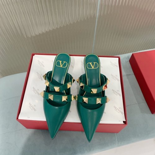 Valentino Women Shoes Mule Flip Flop Sandals ROMAN STUD MULE IN CALFSKIN 65 MM with Original Box