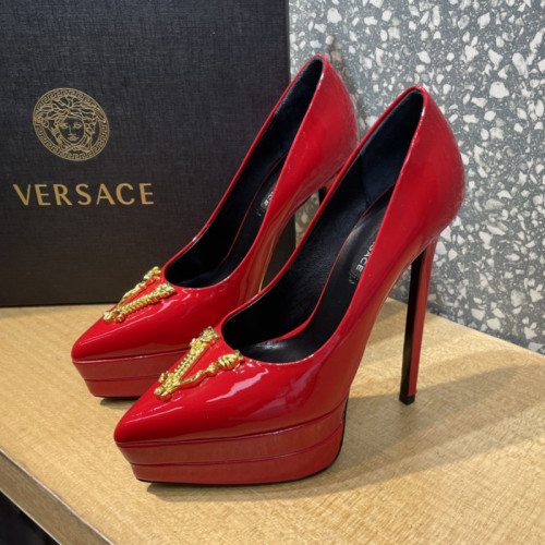 Versace Brand Womens Sandals Shoes Pumps Leather Big Size LA MEDUSA LEATHER PUMPS Design Luxury Brand Sandals for Women