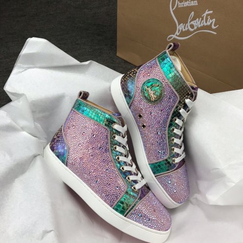 Christian Louboutin Mens Shoes Luxury Brand Red Bottom Design Louis Junior Spikes Flat with Original Box CL sneakers