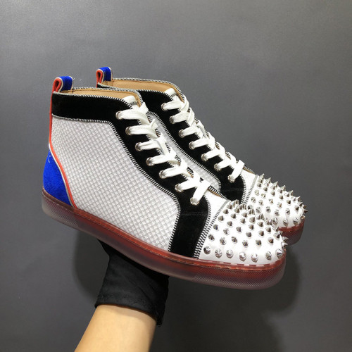 Christian Louboutin Mens Shoes Luxury Brand Red Bottom Design Louis Junior Spikes Flat with Original Box CL sneakers