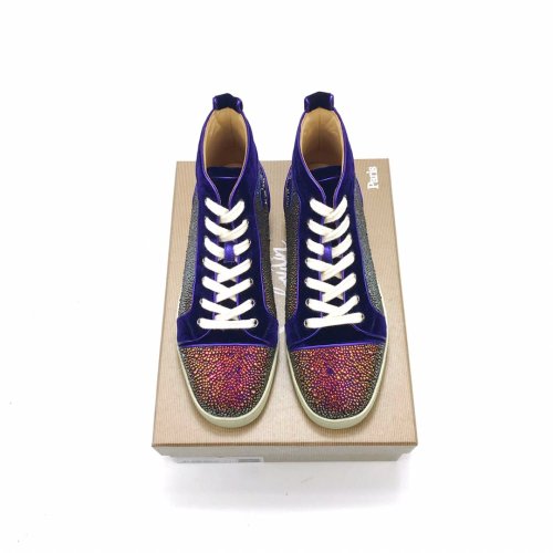 Christian Louboutin Mens Shoes Luxury Brand Red Bottom Design Louis Junior Spikes Flat with Original Box CL sneakers