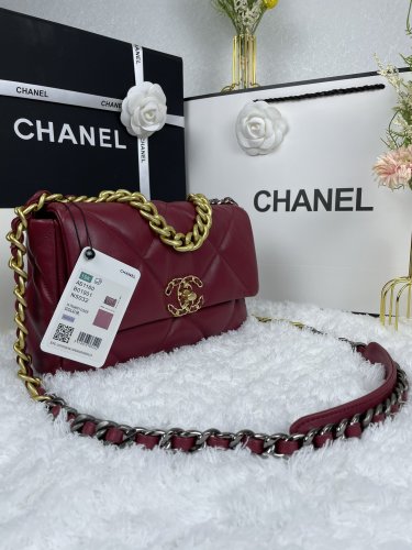 Chanel Womens Bags Shoulder Messenger Bags Chanel 19 Flap Bag Luxury Brand with Original Box