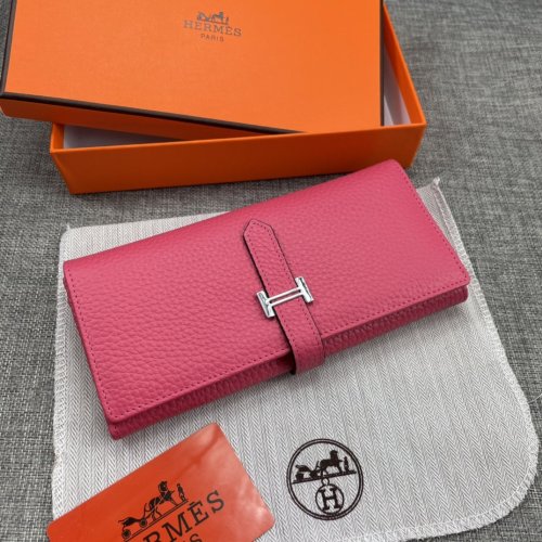 Hermes Womens Mens Wallets Purse Long Clutch Leather Design Coin Bag with Original Box