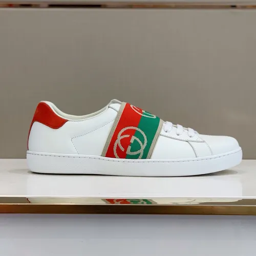 Gucci Womens Shoes Fashion Sneakers Luxury Brand Women's Ace sneaker with elastic Web in White Leather with Original Box