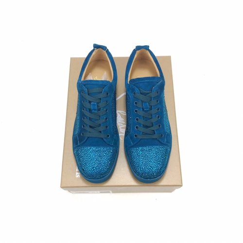 Christian Louboutin Mens Shoes Luxury Brand Red Bottom Design Louis Junior Spikes Flat with Original Box CL sneakers