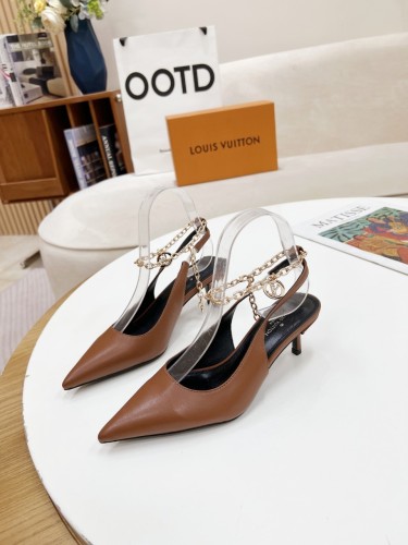 Louis Vuitton Womens Shoes Pumps Sandals Leather Design Luxury Brand Fashion Sandals with Original Box 5cm Heel