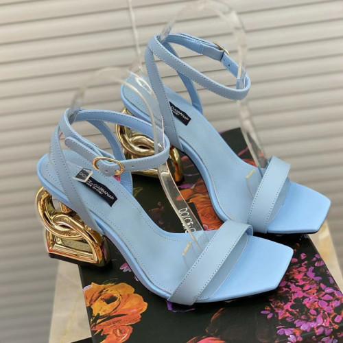 Dolce&Gabbana Womens Shoes Sandals Slippers Luxury Brand Fashion Patent leather sandals with DG Pop heel with Original Box